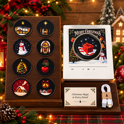 Premium Retro Christmas Music Box - Fridge Magnet
